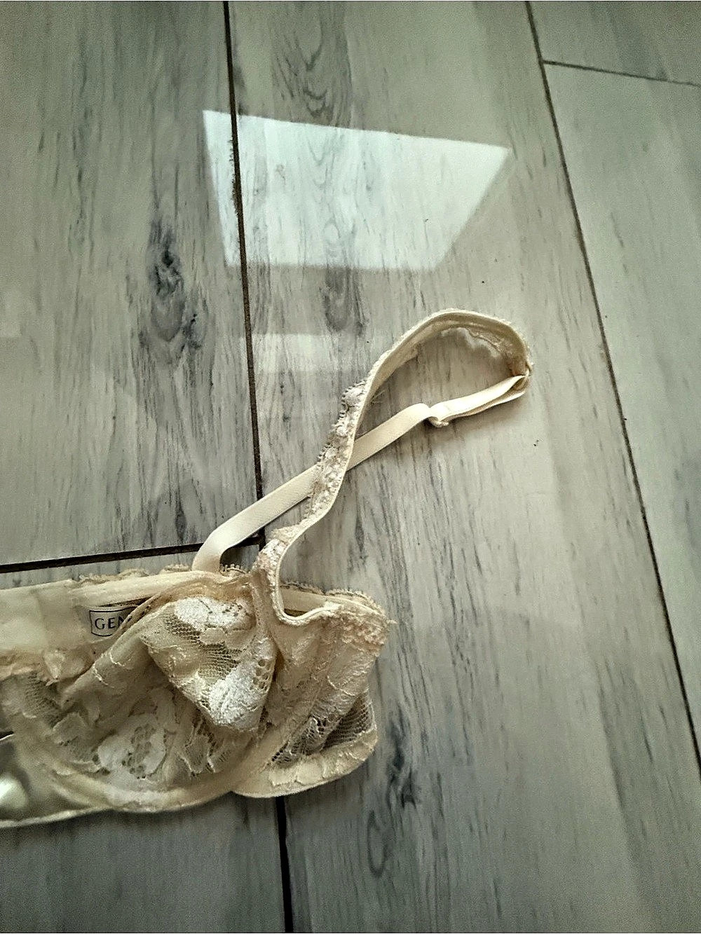 Vintage French Gemma Floral Lace Bra Cream US 32 - Picture 5 of 9